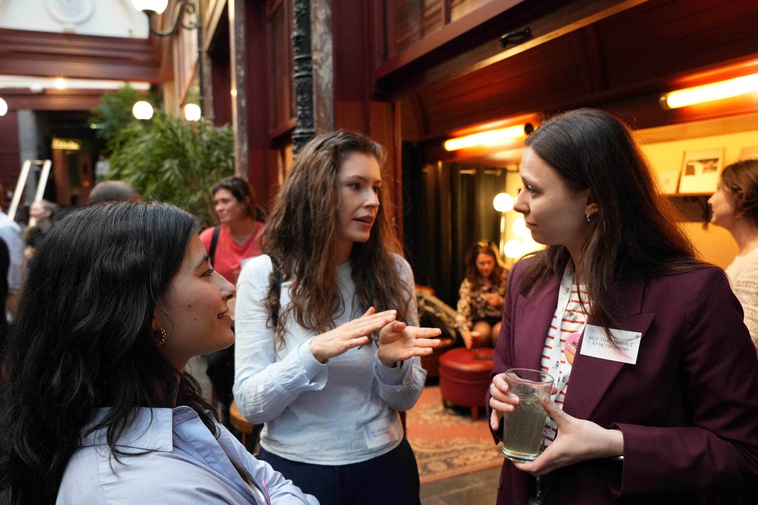 Attendees mingling at Galerie Bortier